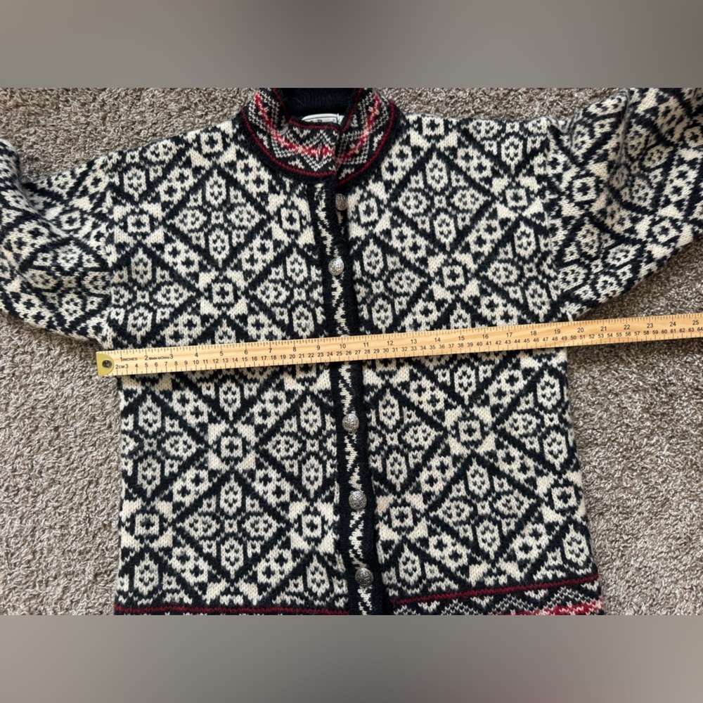 Vintage LL Bean Nordic Fair Isle Wool Cardigan - Picture 7 of 8